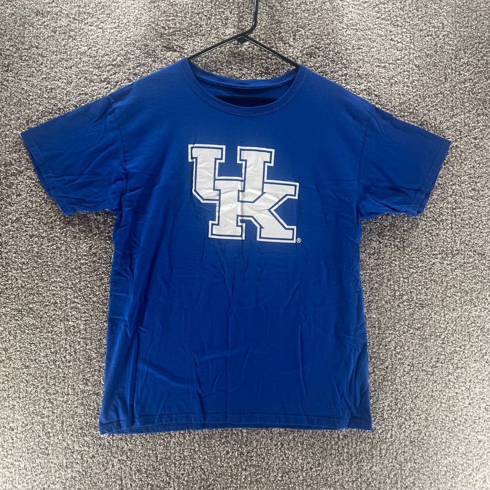 Kentucky Wildcats Shirt Adult Large Blue Short Sleeve NCAA Basketball Mens Logo